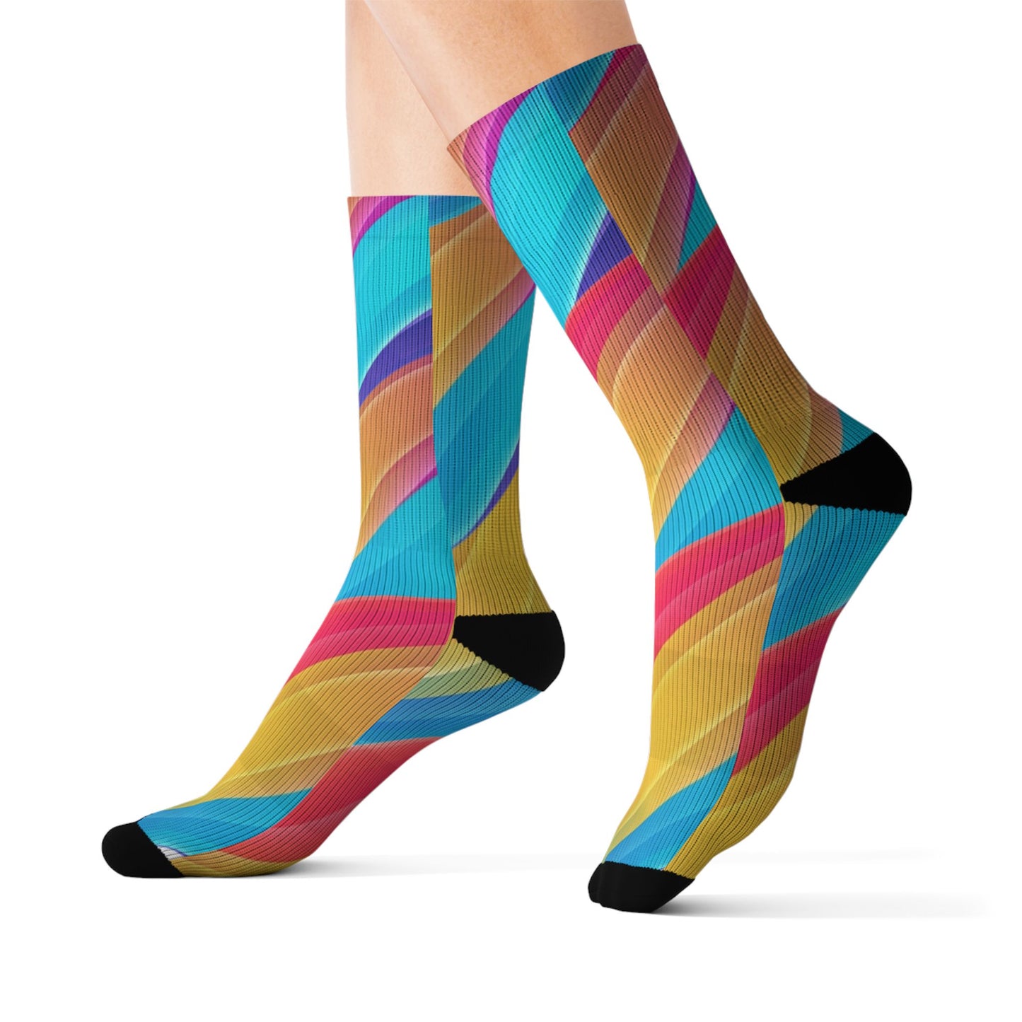 Color burst Sublimation Socks–Crew Socks