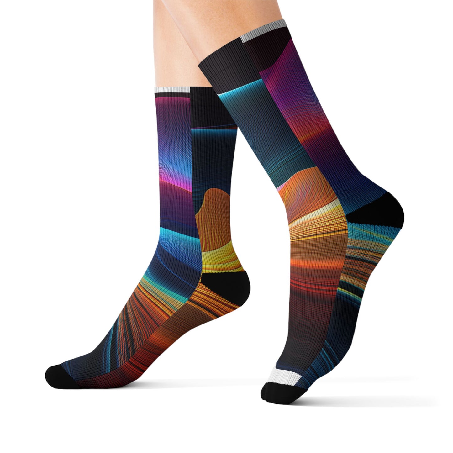 Prism Wave — Vibrant Sublimation Crew Socks