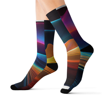 Prism Wave — Vibrant Sublimation Crew Socks