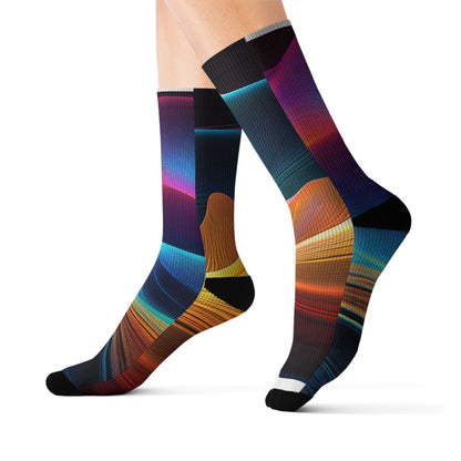 Prism Wave — Vibrant Sublimation Crew Socks