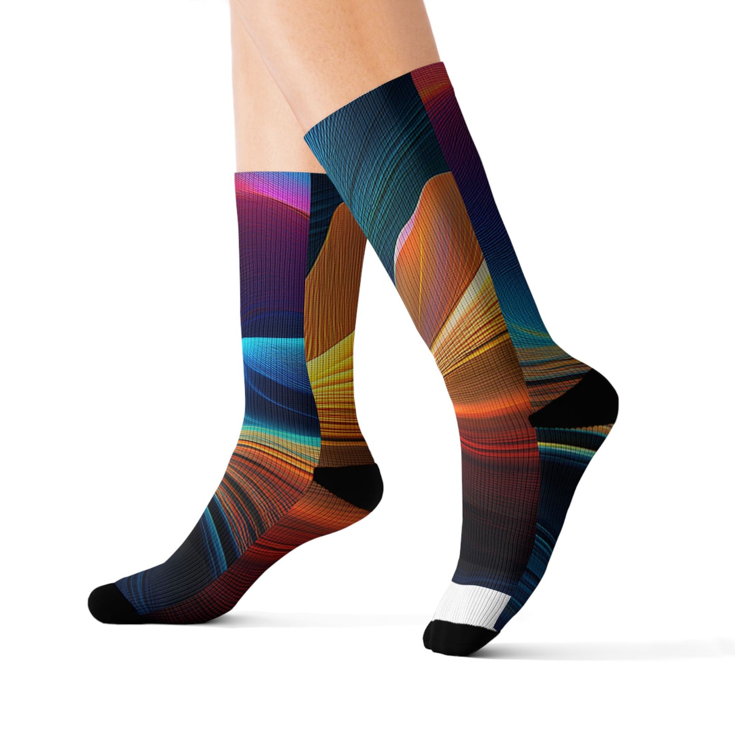 Prism Wave — Vibrant Sublimation Crew Socks